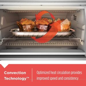 Black+Decker Countertop Convection Toaster Oven, 8 One-touch Cooking Functions, Stainless Steel