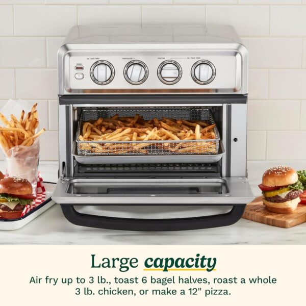 Cuisinart Air Fryer Toaster Oven with Grill, 1800W 8-1 Air Fryer Oven with Bake, Convection Bake, Grill, Broil and Warm Options, Large Capacity, 60-Minute Timer, TOA-70, Stainless Steel