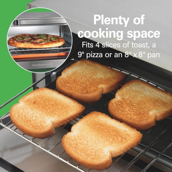 Hamilton Beach Sure-Crisp Air Fryer Toaster Oven Combo, Fits 9” Pizza, 4 Slice Capacity, Powerful Circulation, Auto Shutoff, Stainless Steel (31403) - Image 2