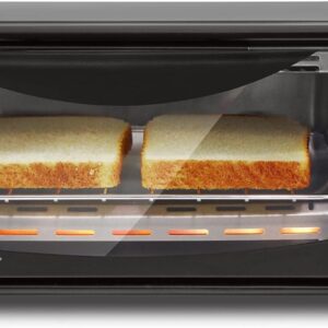Elite Gourmet ETO236 Personal Compact 2 Slice Counter top Toaster Oven with 15 Minute Timer & Adjustable Temperature, Bake, Broil, & Toast, Black