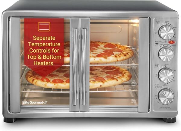 Elite Gourmet ETO-4510M French Door 47.5Qt Stainless Steel
